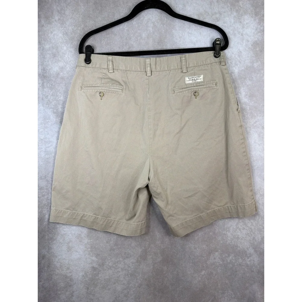 VTG Polo Ralph Lauren Prospect Shorts Mens‎ 36 Tan Khaki Cotton Twill READ